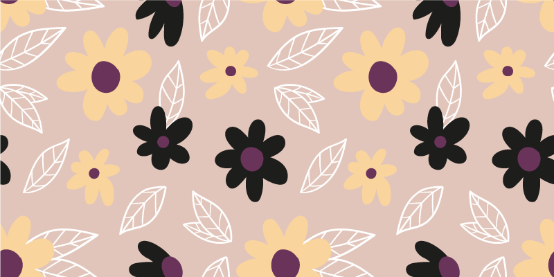 Vinyl rug flowers colorful modern blooms on beige - TenStickers