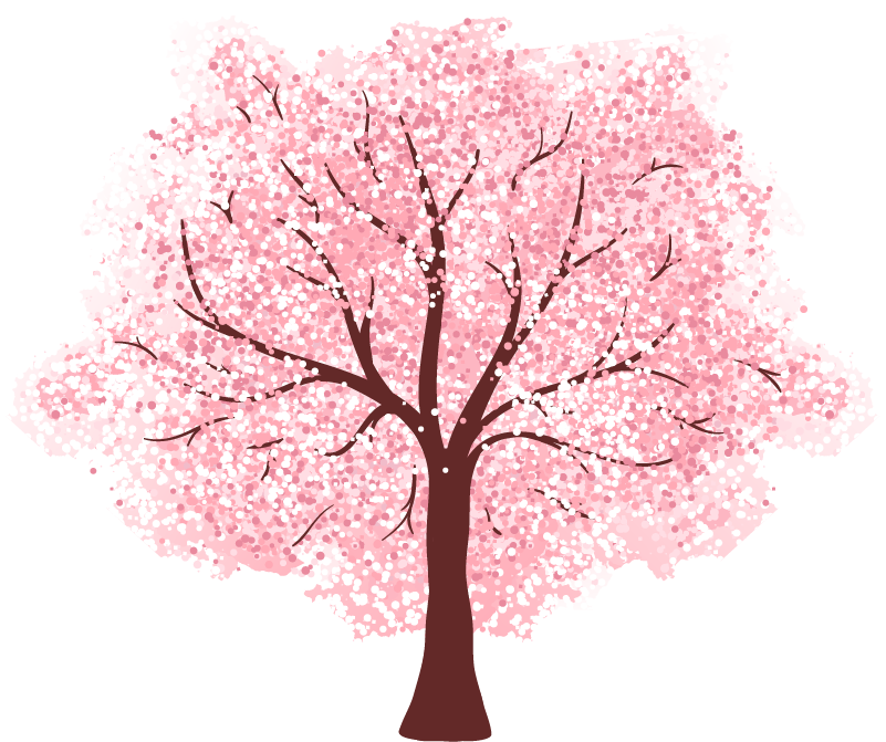 Vinyl rug flowers cherry blossom tree - TenStickers