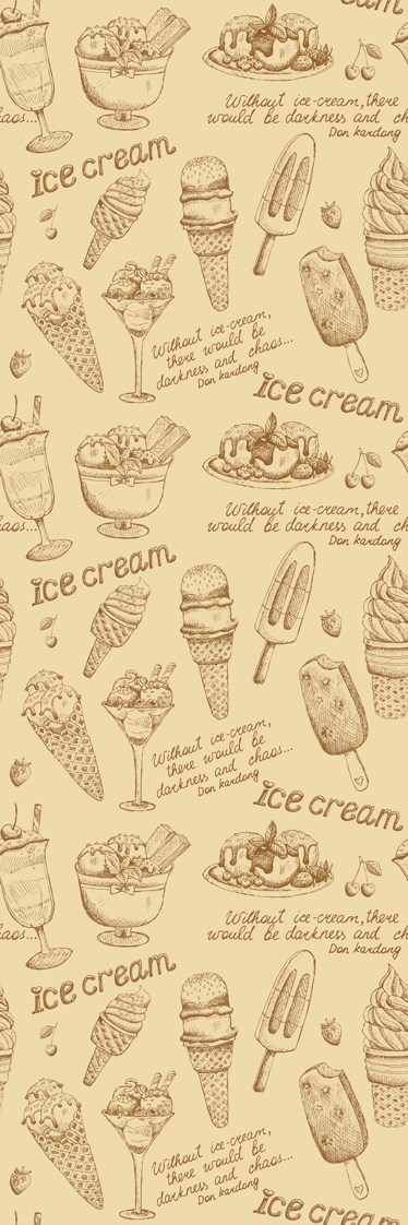 Vintage ice creams kitchen vinyl rug - TenStickers