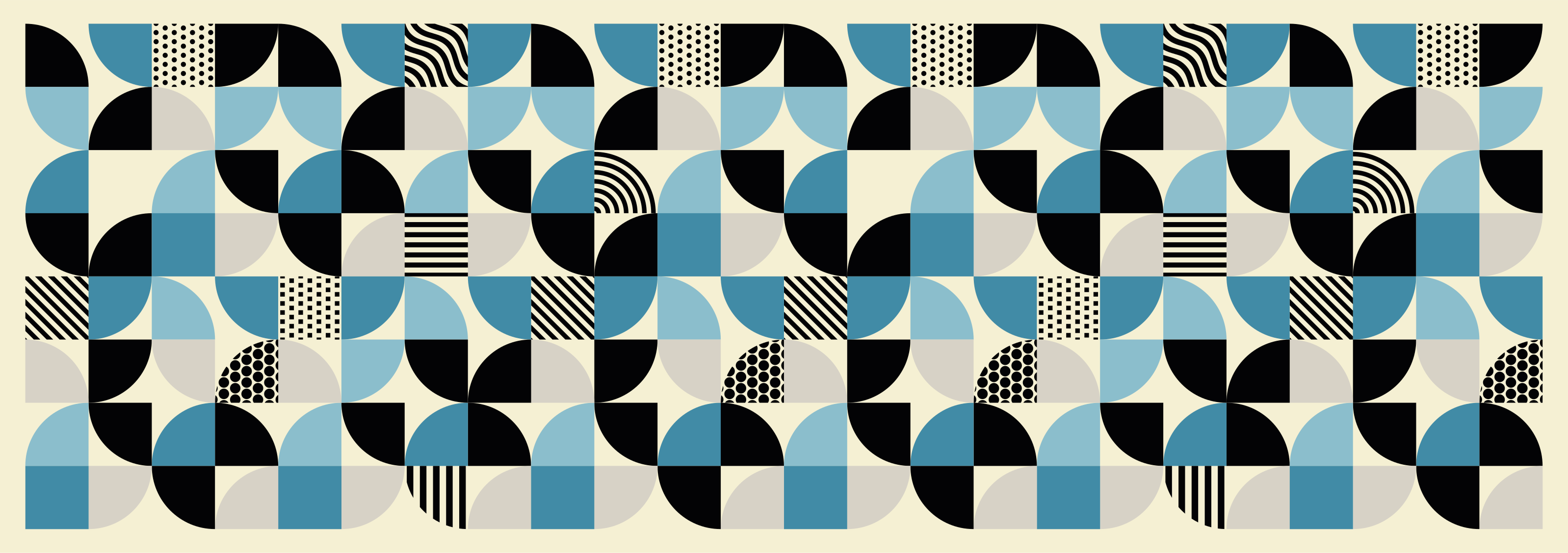 Dining room vinyl rug retro blue bauhaus design - TenStickers