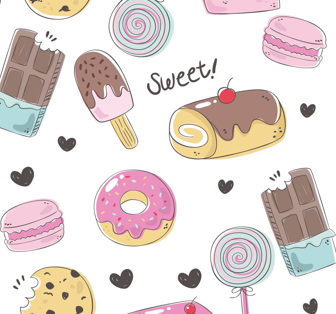 Delicious desserts kitchen vinyl rug - TenStickers