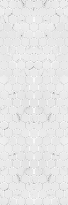 Kitchen vinyl rug in elegant grey hexagon tiles - TenStickers