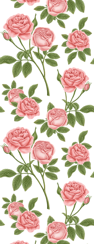 Kitchen vinyl rug flowerprint roses - TenStickers