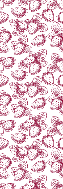Cute seamless strawberry pattern kitchen vinyl rug - TenStickers