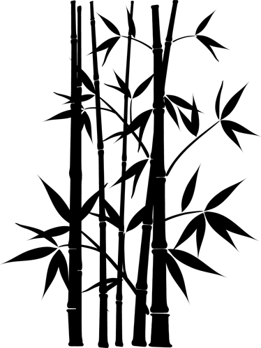 Vinyl rug bathroom bamboo plant wall sticker - TenStickers