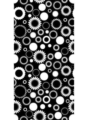 Vinyl rug bathroom black and white sunflowers - TenStickers