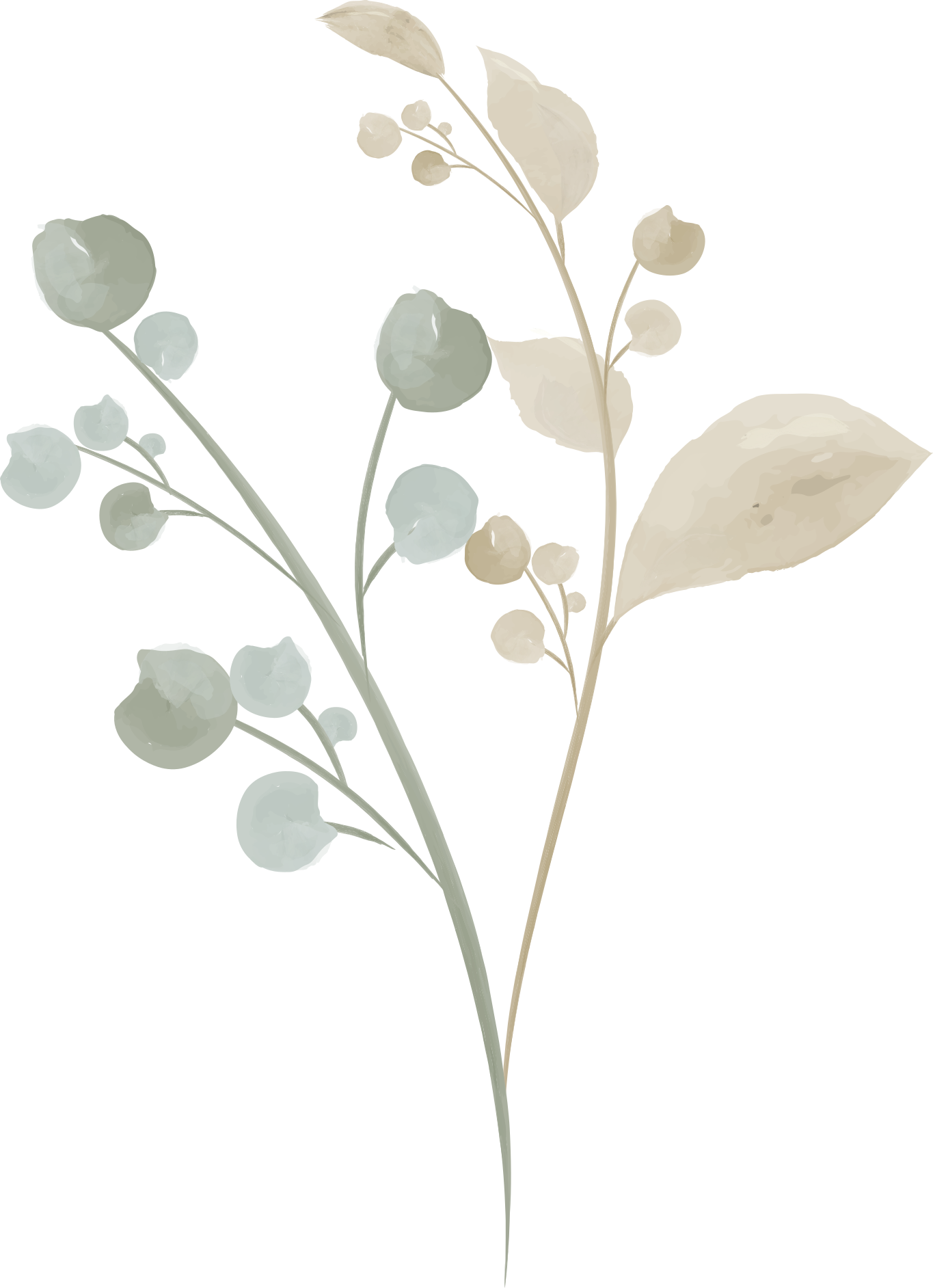 Vinyl rug bathroom watercolor branch - TenStickers