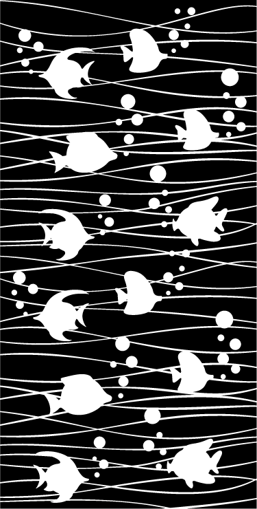 Vinyl rug bathroom with fish and bubbles design - TenStickers