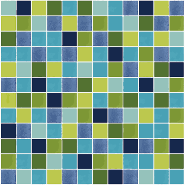Vinyl rug bathroom in blue and green tiles - TenStickers