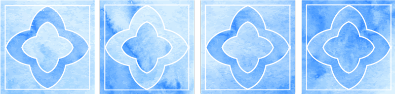 Vinyl rug bathroom in mosaic shades of blue tile - TenStickers