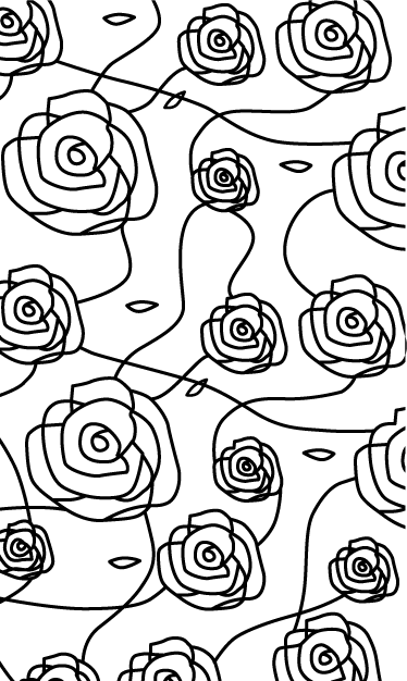 Vinyl rug bathroom with minimalistic roses design - TenStickers