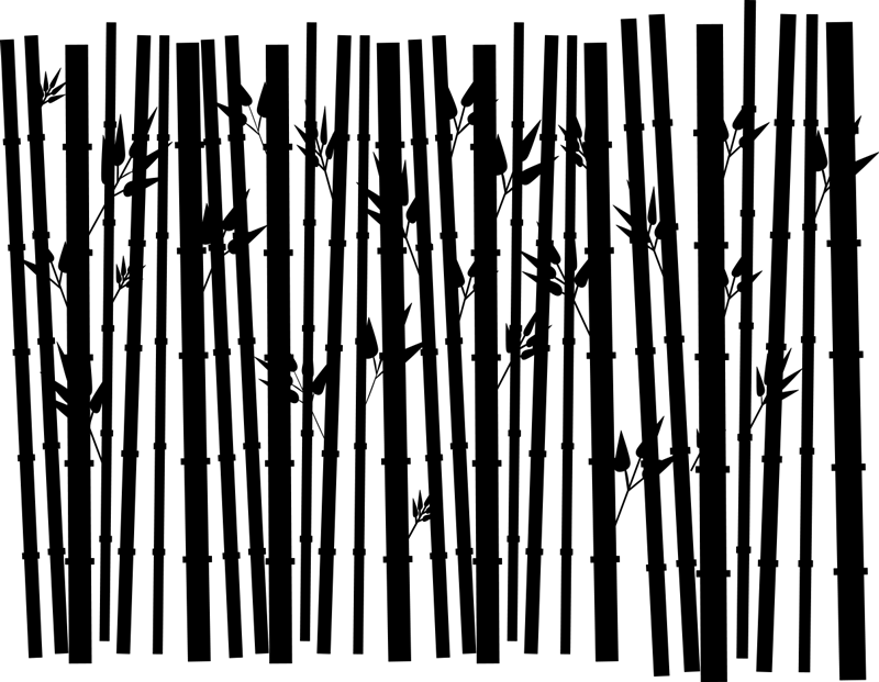 Bamboo plants vinyl rug bathroom - TenStickers