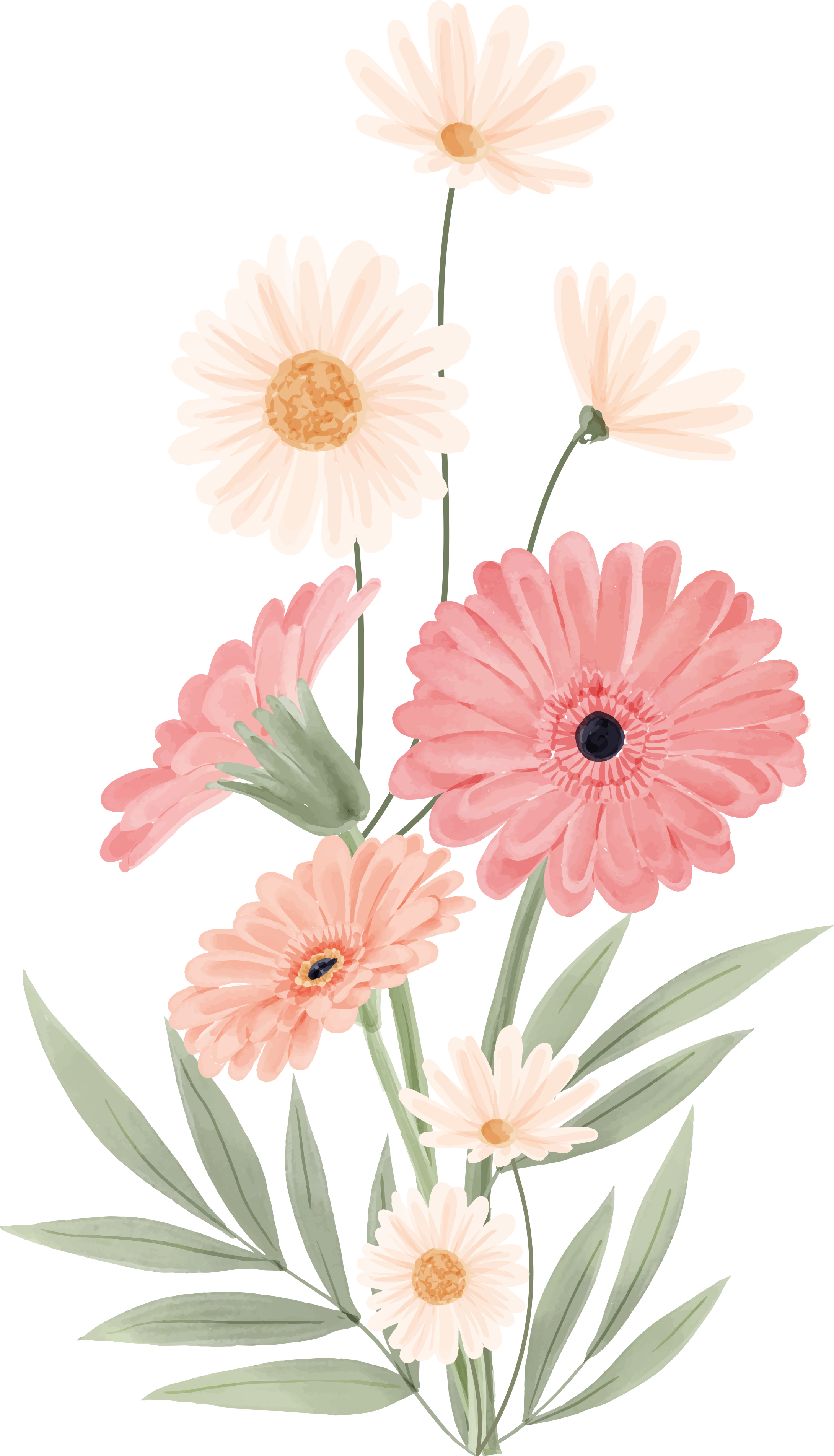 Vinyl rug bathroom pink daisies - TenStickers