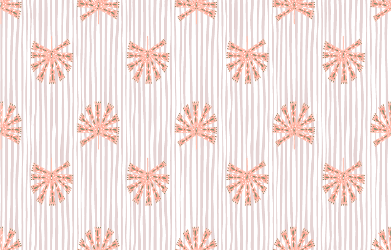 Vinyl rug flowers geometric ornamental pastel pink - TenStickers