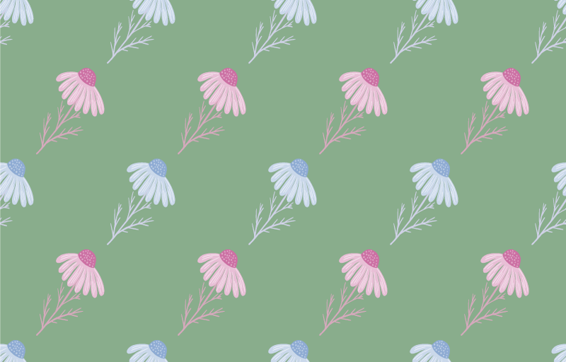 Vinyl rug flowers chamomile daisy design - TenStickers