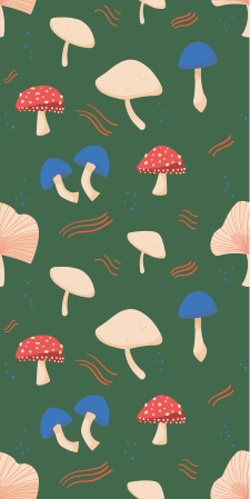 Vinyl rug flowers with red and white mushrooms - TenStickers