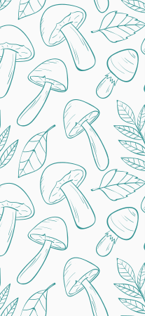 Vinyl rug flowers with white and light blue mushrooms - TenStickers