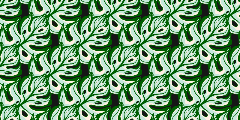 Vinyl rug flowers in vibrant black and green design - TenStickers