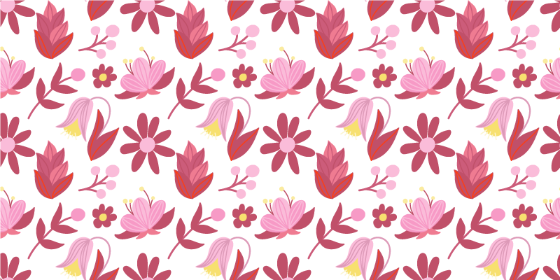 Vinyl rug flowers polish folk art with red accents - TenStickers