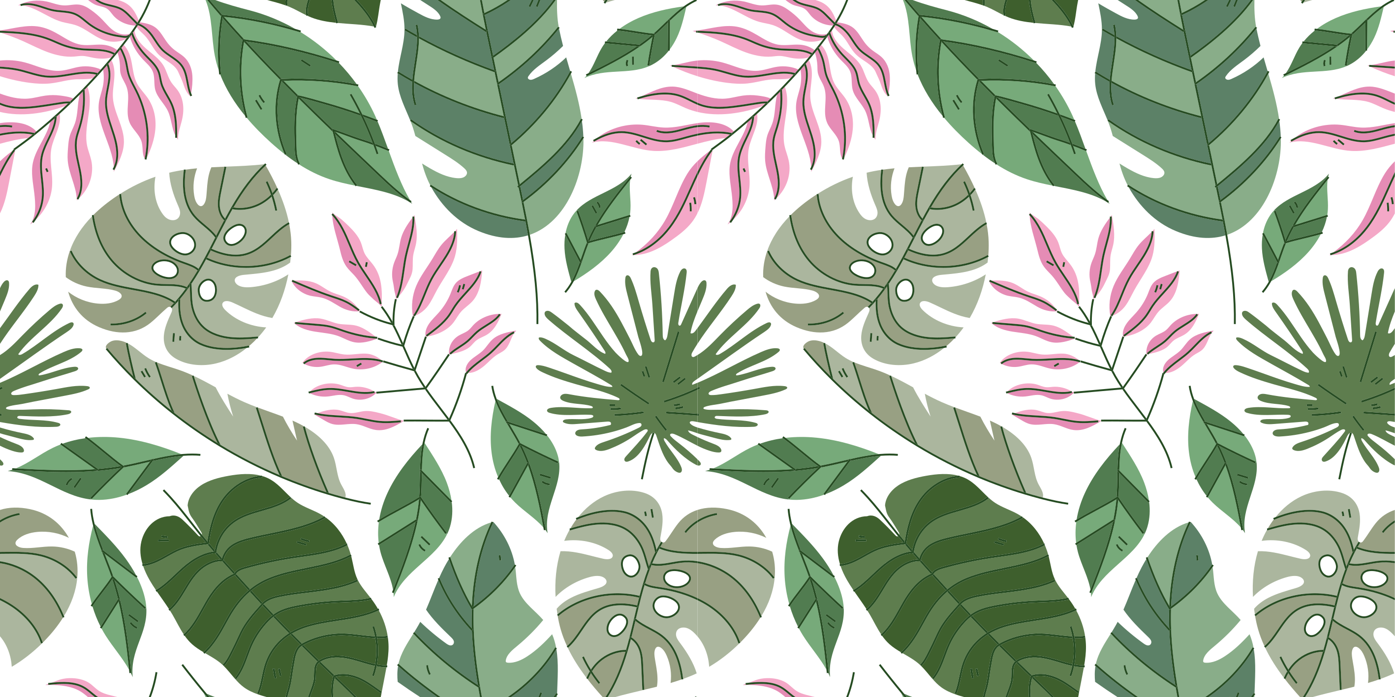Vinyl rug flowers tropical minimalist garden plants - TenStickers