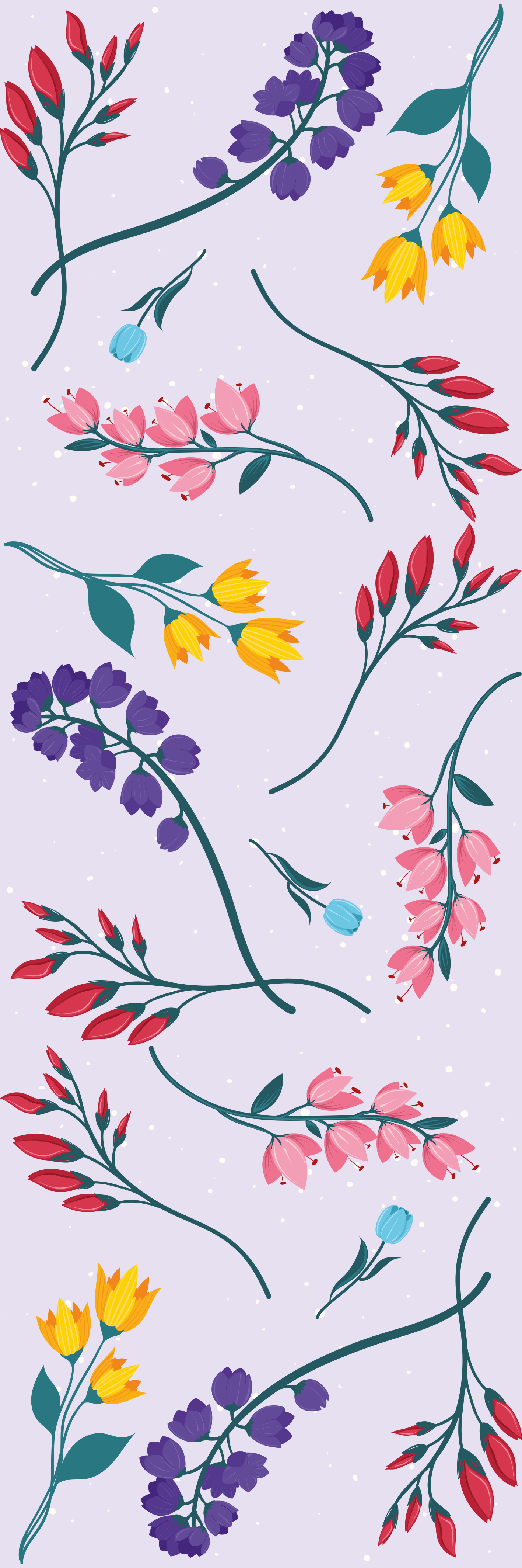 Vinyl rug flowers in a minimalist botanical design - TenStickers
