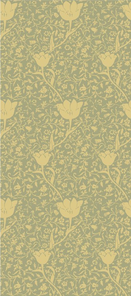 Vinyl rug flowers with subtle gold and green pattern - TenStickers