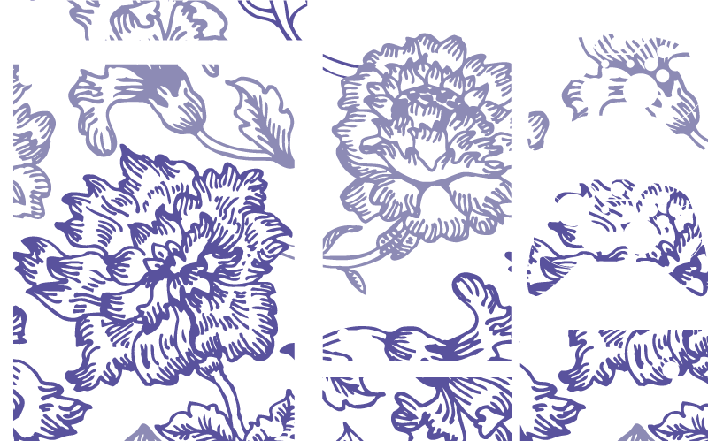 Vinyl rug flowers soft purple floral design - TenStickers