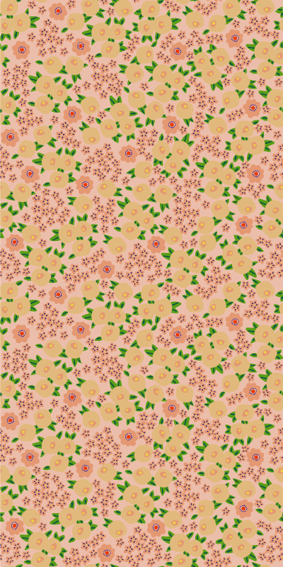 Vinyl rug flowers original floral design in peach tones - TenStickers