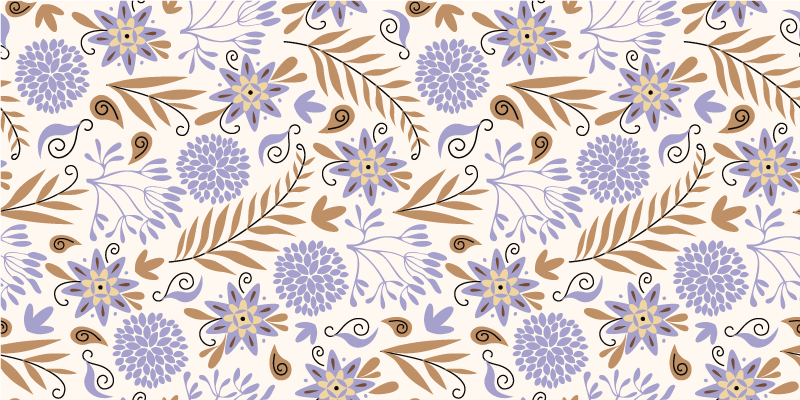 Vinyl rug flowers in vintage beige pattern - TenStickers