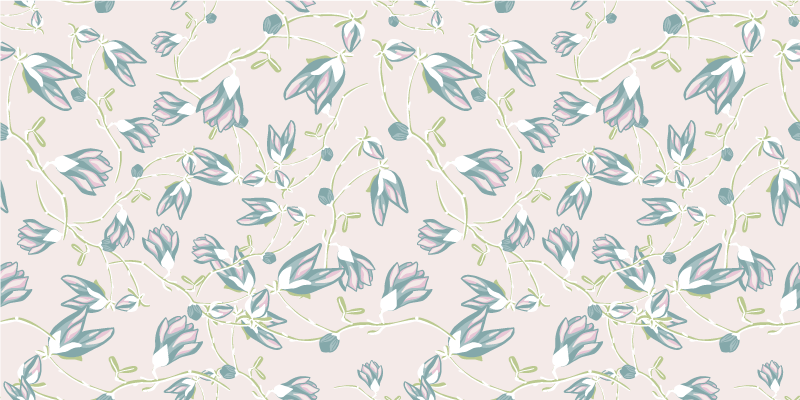 Vinyl rug flowers in leaves and flowers pattern - TenStickers