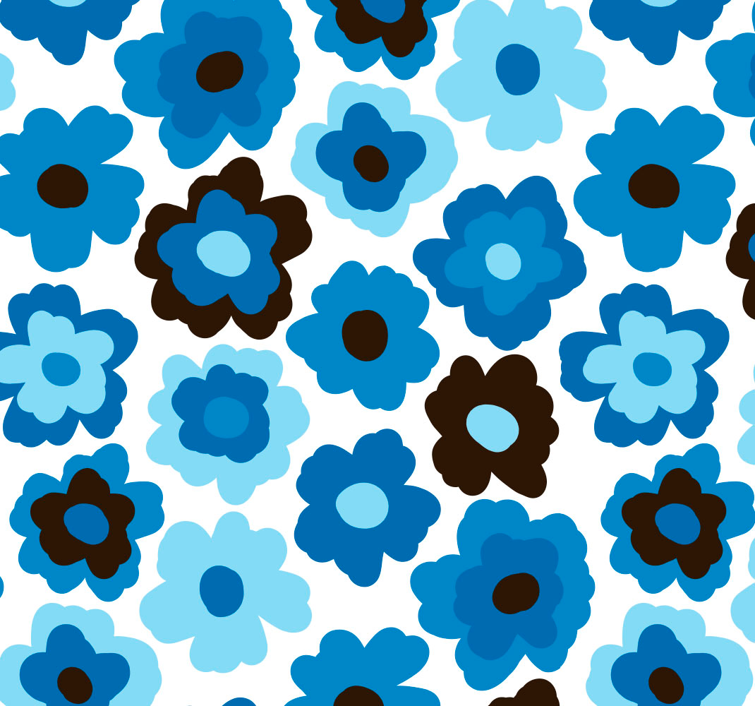Vinyl rug flowers blue poppy - TenStickers