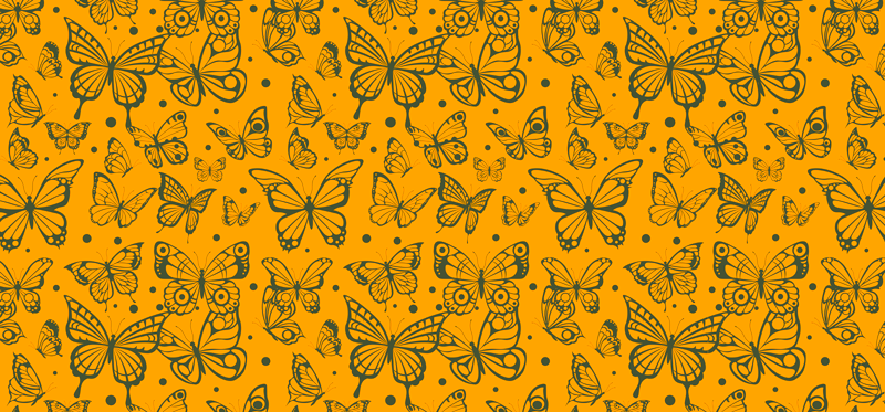 Vinyl rug flowers butterfly plant design - TenStickers