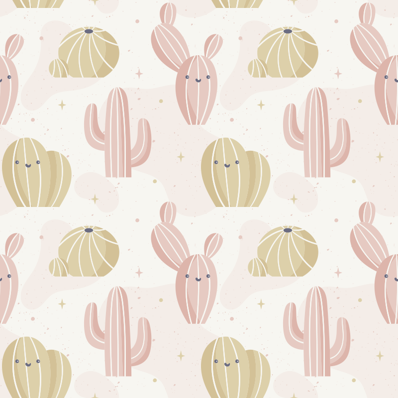 Vinyl rug flowers cute cactus design - TenStickers