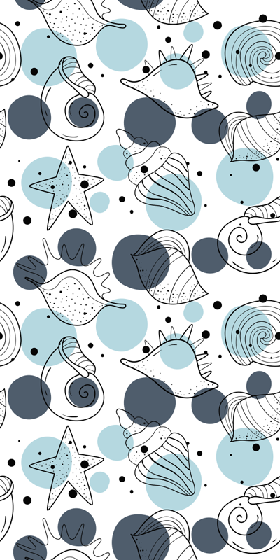 Vinyl rug flowers with chic shell designs - TenStickers