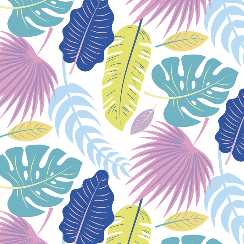 Vinyl rug flowers in vibrant leaf designs - TenStickers