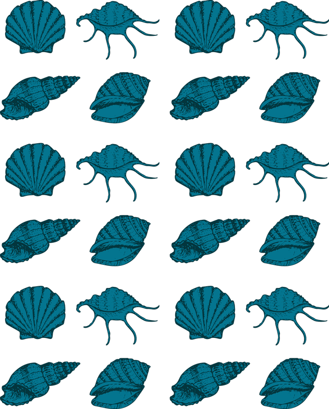 Vinyl rug flowers with decorative shell designs - TenStickers