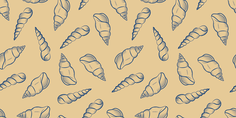 Vinyl rug flowers shell motif design - TenStickers