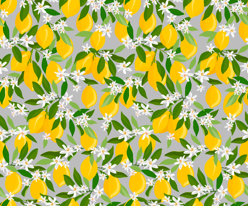 Vinyl rug flowers lemon flower design - TenStickers