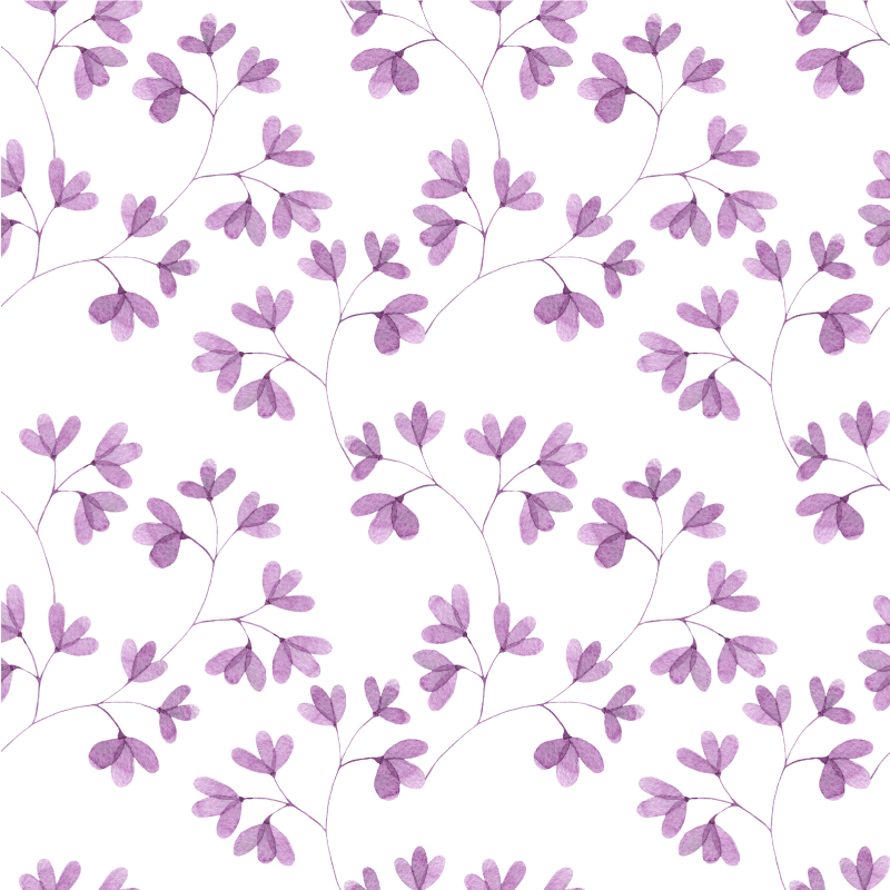 Vinyl rug flowers purple floral design - TenStickers