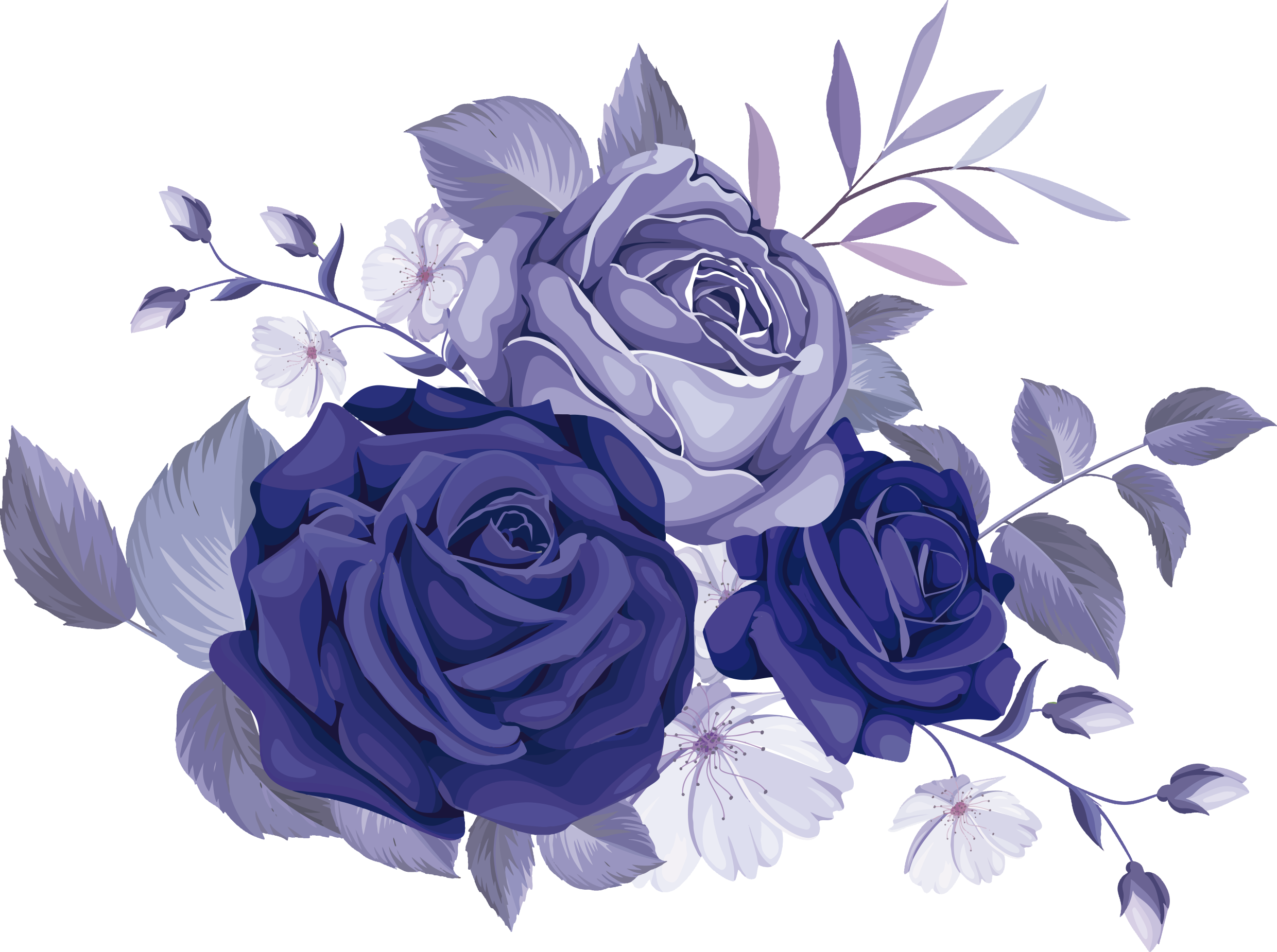 Vinyl rug flowers elegant purple roses - TenStickers