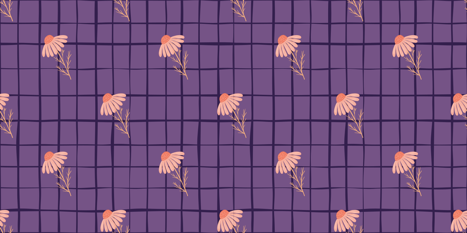 Vinyl rug flowers in purple floral design - TenStickers