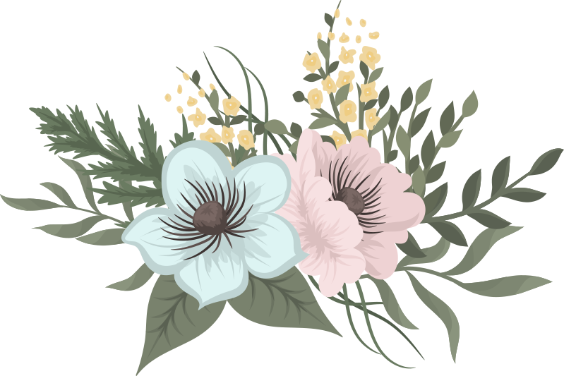 Vinyl rug flowers botanical bouquet design - TenStickers