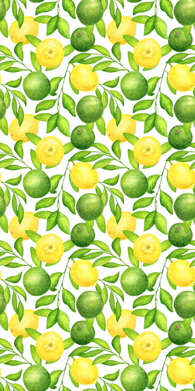 Vinyl rug flowers lemon and lime design - TenStickers