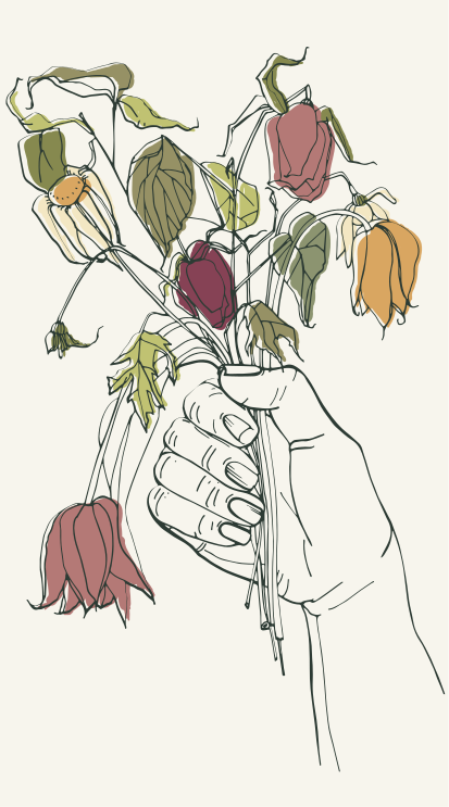 Flower vinyl rug handheld blooms - TenStickers