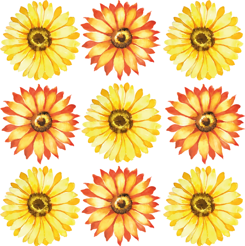 Vibrant flower composition flower vinyl rug - TenStickers