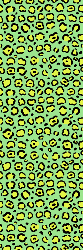 Animal print vinyl rug in colorful leopard on pistachio - TenStickers