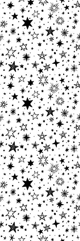 Star vinyl rug with black stars on a white background - TenStickers
