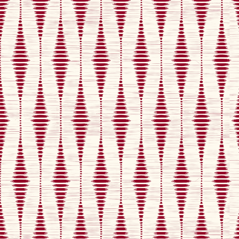 Geometric vinyl rug in red rabaul ikat design - TenStickers