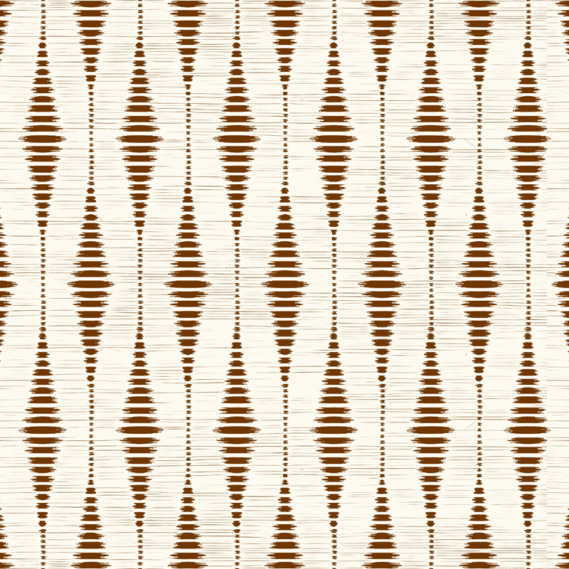 Geometric vinyl rug in chocolate brown ikat pattern - TenStickers