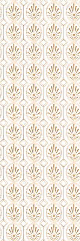 Geometric vinyl rug with modern white and gold design - TenStickers
